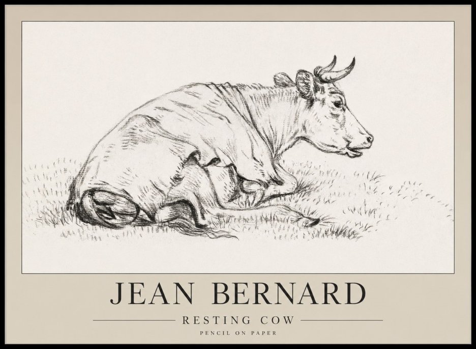 Jean Bernard Resting Cow III No1 - Plakat