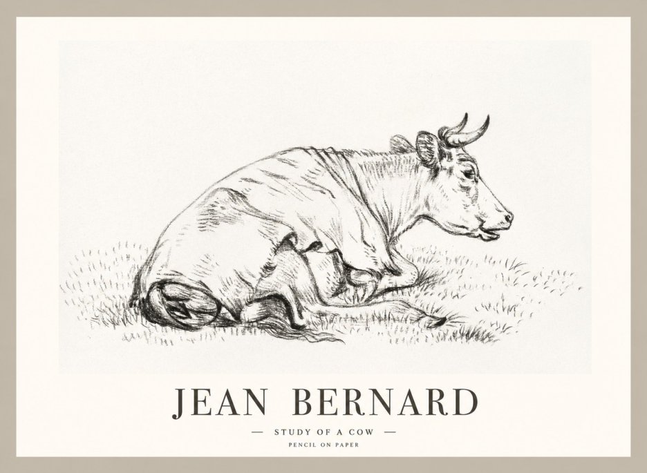 Jean Bernard Resting Cow III No2 - Plakat