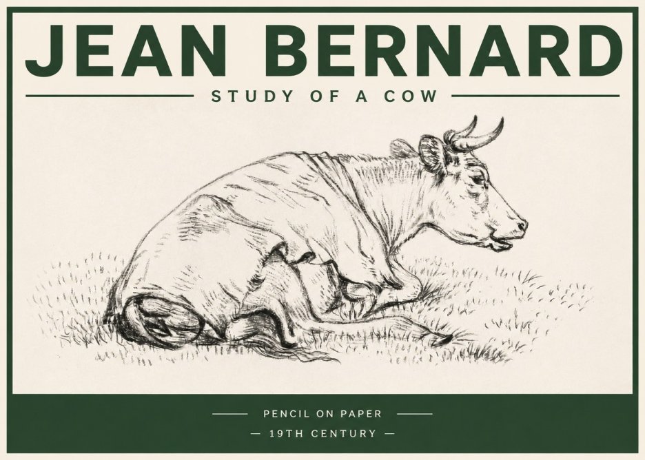 Jean Bernard Resting Cow III No4 - Plakat