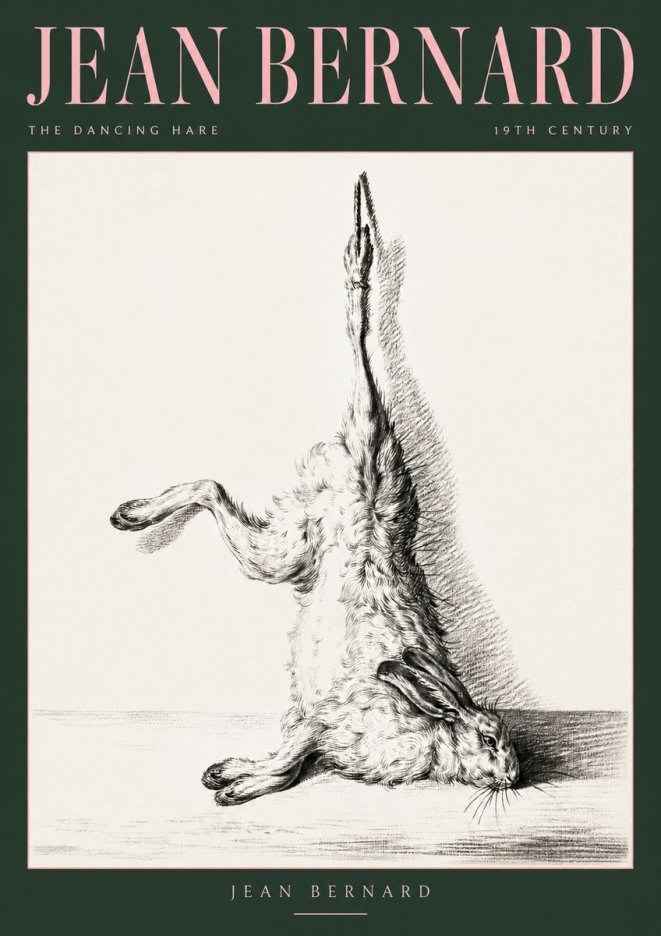 Jean Bernard The Dancing Hare No2 - Plakat