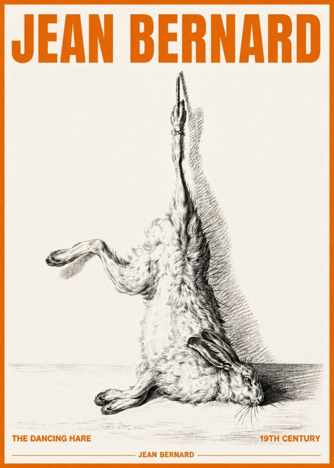 Jean Bernard The Dancing Hare No3 - Plakat