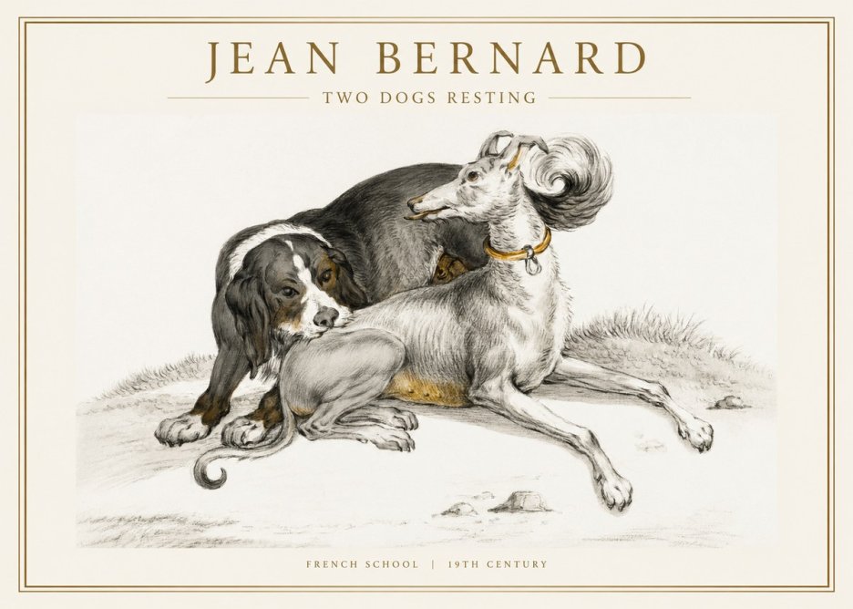 Jean Bernard Two Dogs Resting No1 - Plakat