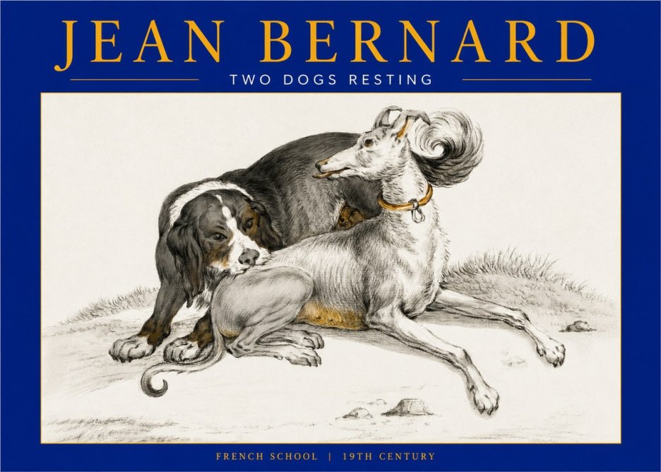 Jean Bernard Two Dogs Resting No2 - Plakat