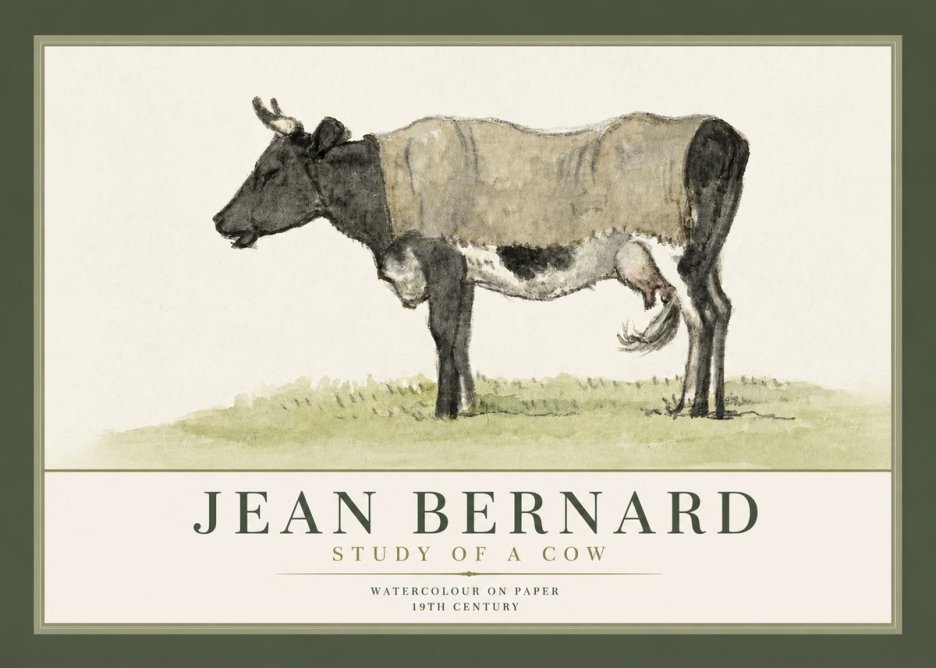 Jean Bernard Study of a Cow IX No3 - Plakat