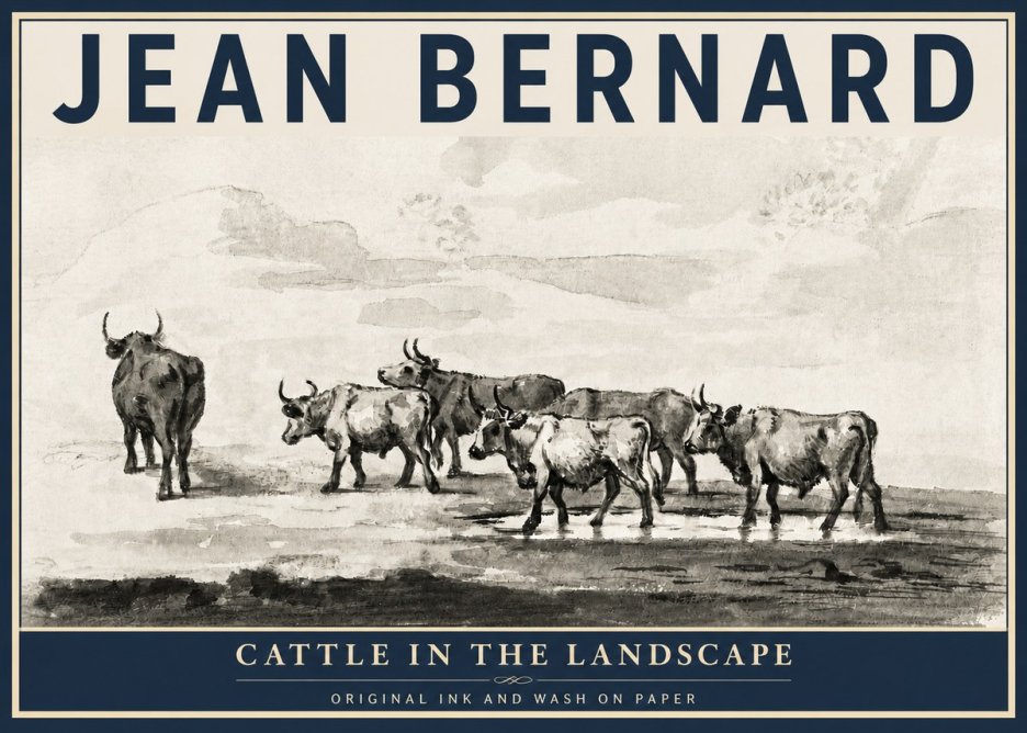 Jean Bernard Cattle in the Landscape No3 - Plakat