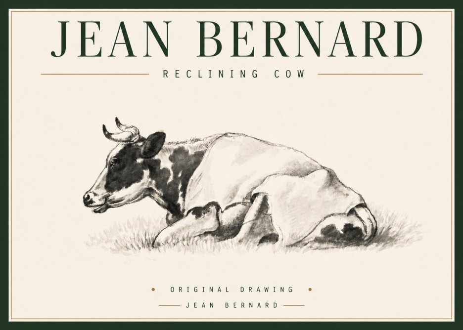 Jean Bernard Reclining Cow II No4 - Plakat