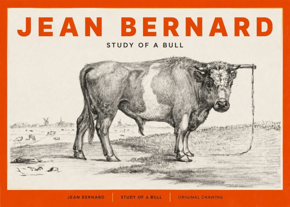 Jean Bernard Study of a Bull III No2 - Plakat