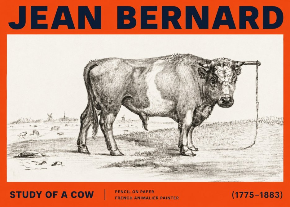 Jean Bernard Study of a Bull III No6 - Plakat