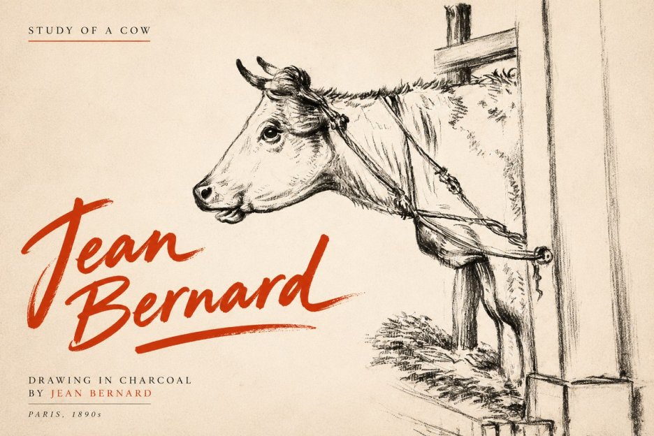 Jean Bernard Study of a Cow X No3 - Plakat