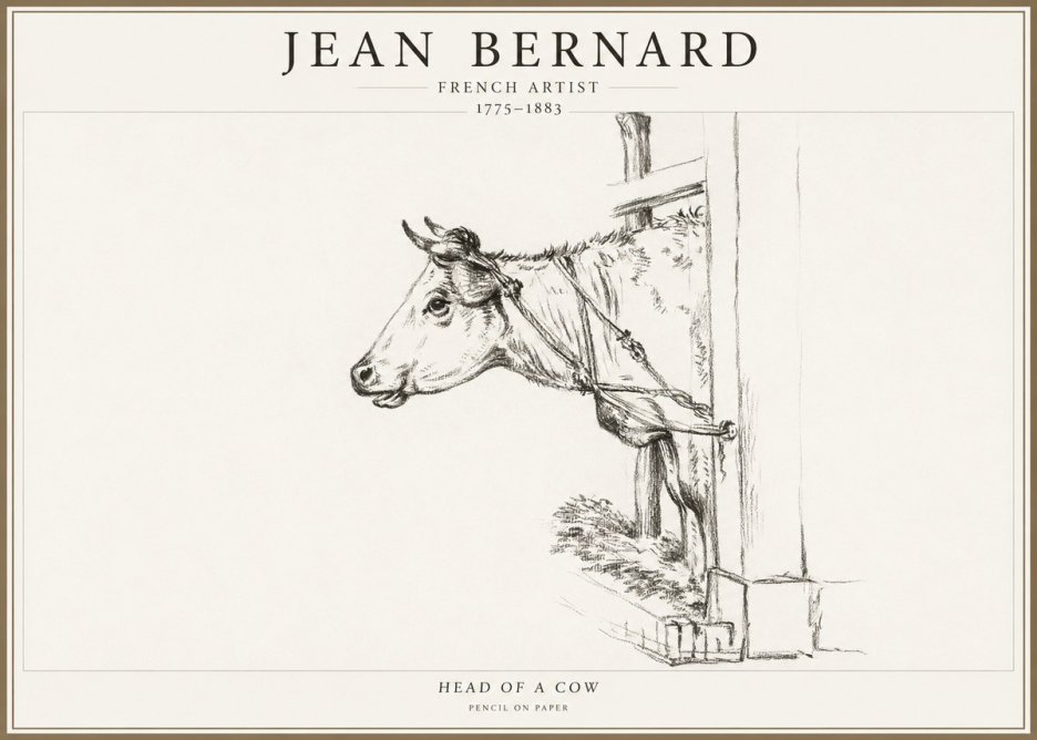 Jean Bernard Study of a Cow X No4 - Plakat