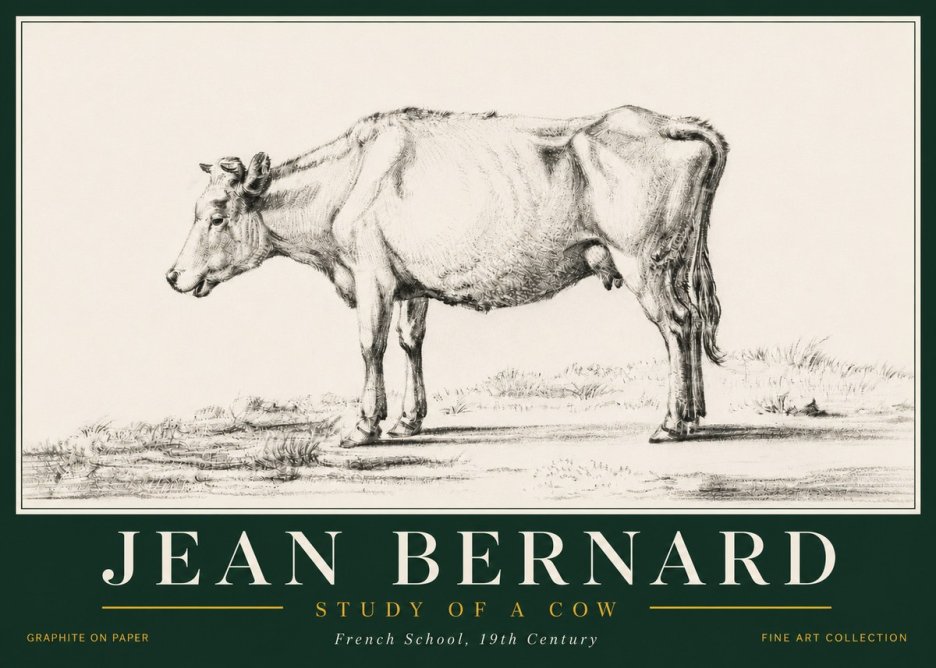Jean Bernard Study of a Cow XI No6 - Plakat