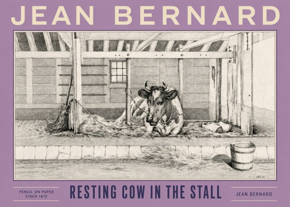 Jean Bernard Resting Cow in the Stall I No4 - Plakat