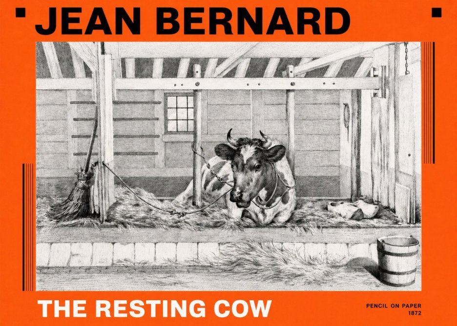 Jean Bernard Resting Cow in the Stall I No6 - Plakat