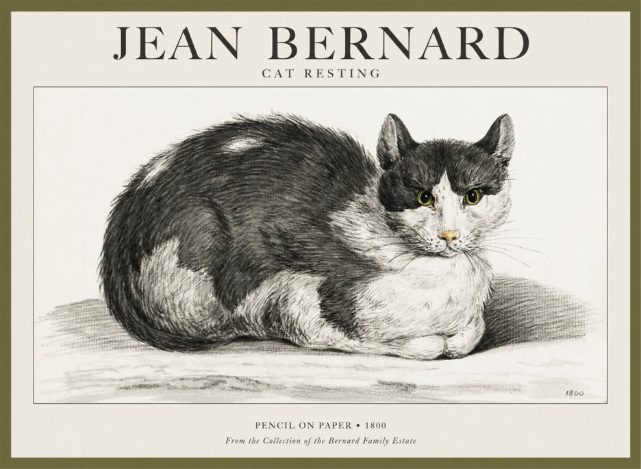 Jean Bernard Cat Resting No1 - Plakat