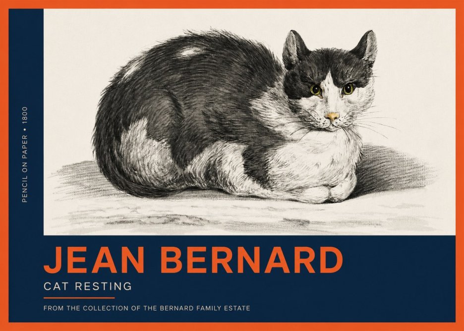 Jean Bernard Cat Resting No2 - Plakat