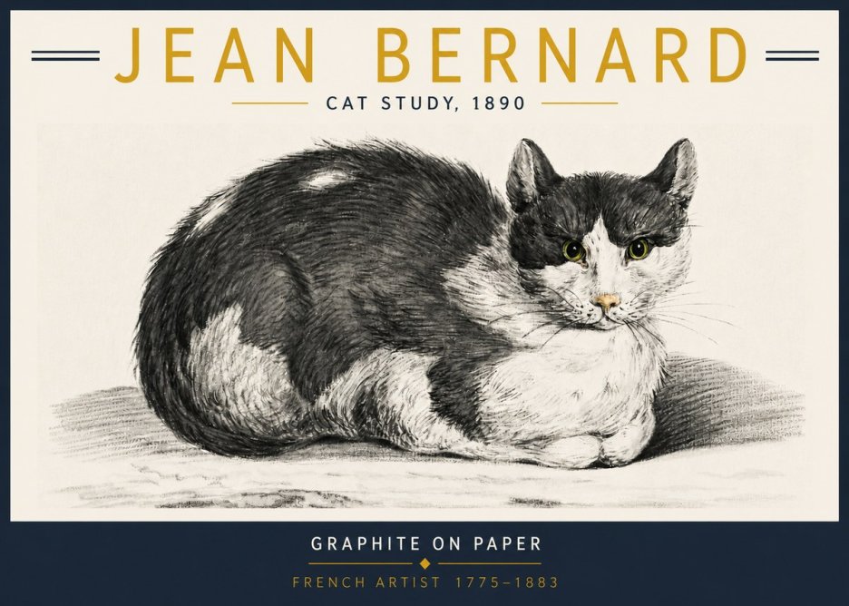 Jean Bernard Cat Resting No6 - Plakat