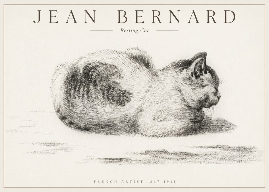 Jean Bernard Resting Cat No1 - Plakat