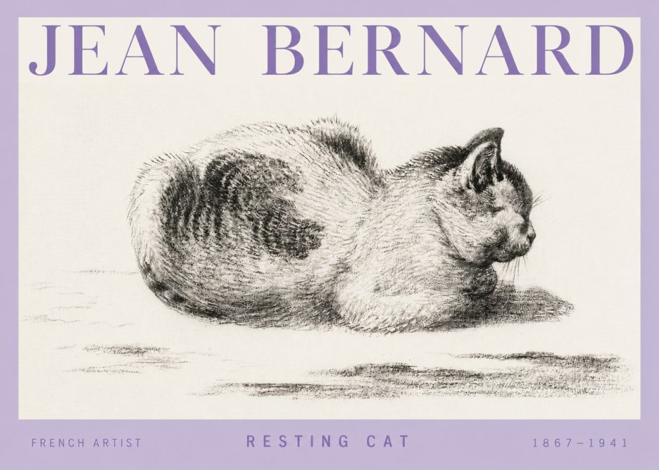 Jean Bernard Resting Cat No4 - Plakat