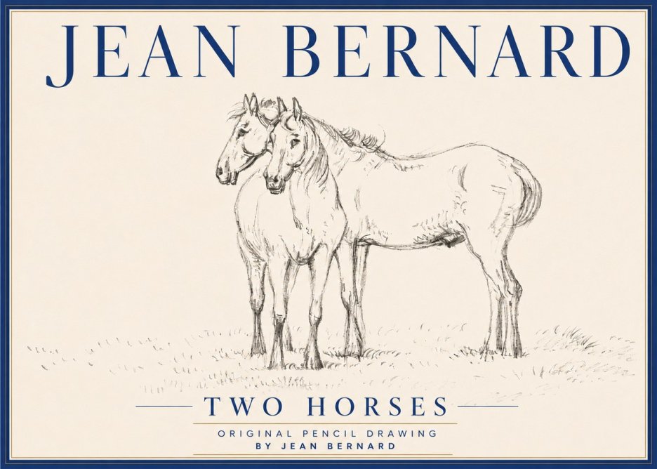 Jean Bernard Two Horses I No6 - Plakat