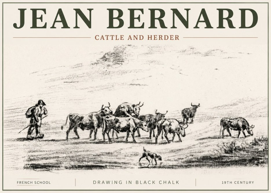 Jean Bernard Cattle and Herder No4 - Plakat