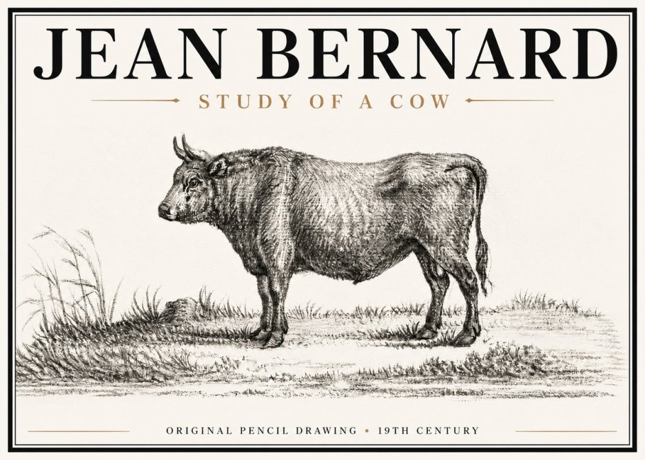 Jean Bernard Study of a Cow XIII No6 - Plakat