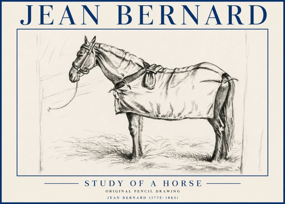 Jean Bernard Study of a Horse XI No5 - Plakat