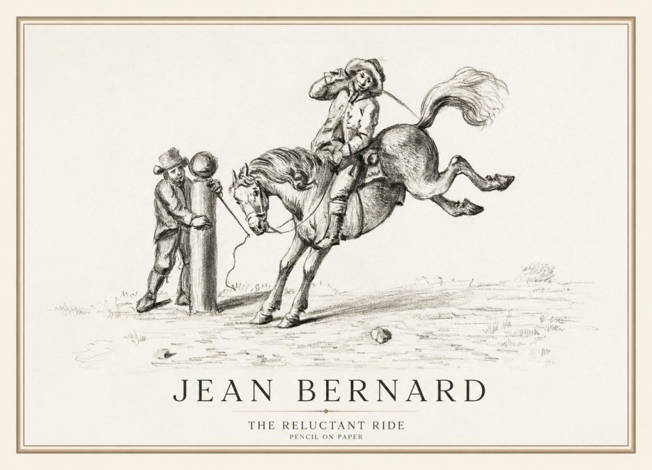 Jean Bernard A Study of the Bucking Horse No3 - Plakat