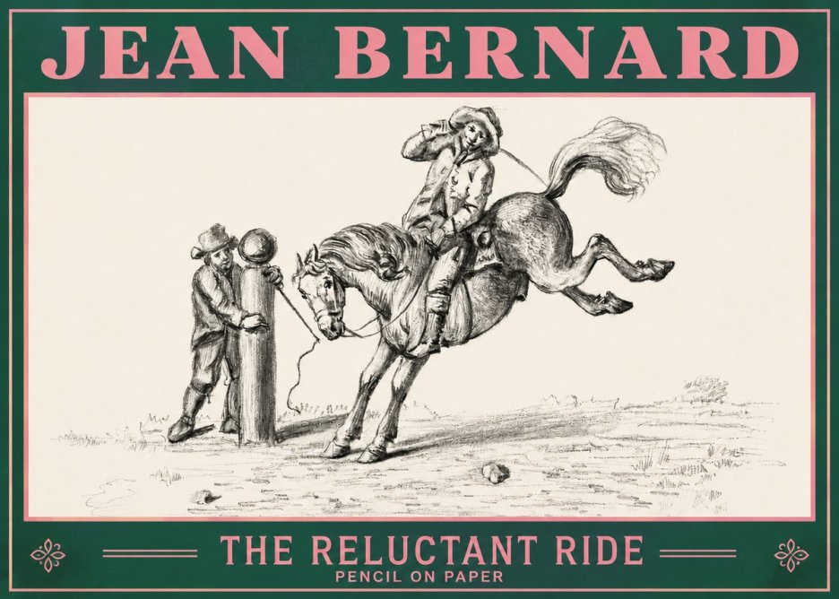 Jean Bernard A Study of the Bucking Horse No5 - Plakat