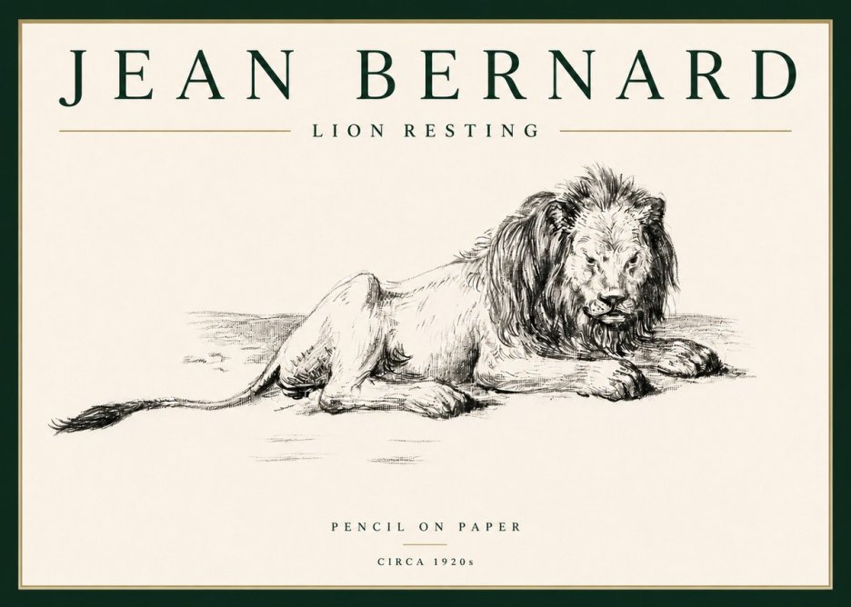 Jean Bernard Lion Resting No4 - Plakat