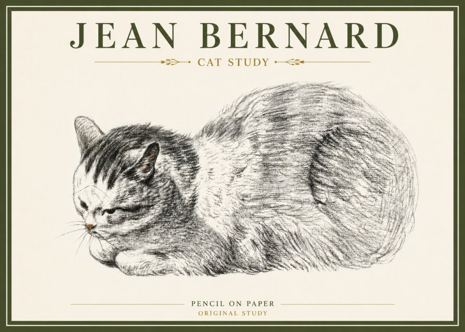 Jean Bernard Cat Study X No4 - Plakat