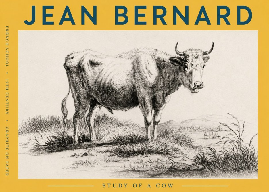 Jean Bernard Study of a Cow XVI No6 - Plakat
