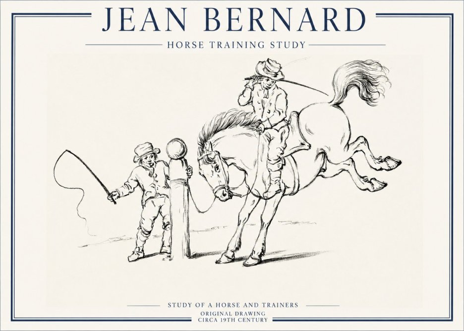Jean Bernard Horse Training Study No1 - Plakat
