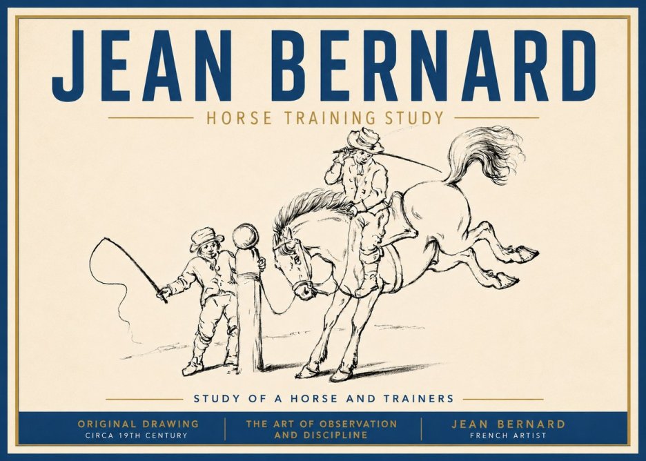 Jean Bernard Horse Training Study No5 - Plakat
