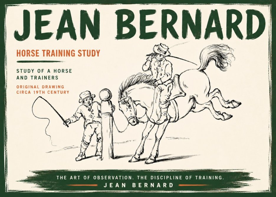 Jean Bernard Horse Training Study No6 - Plakat