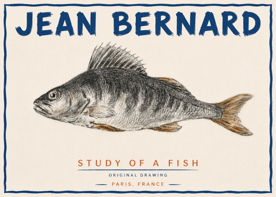 Jean Bernard Study of a Fish IV No4 - Plakat