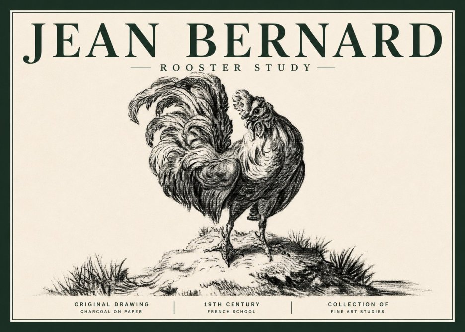 Jean Bernard Study of a Rooster No5 - Plakat