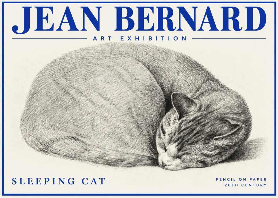 Jean Bernard Sleeping Cat IX No2 - Plakat