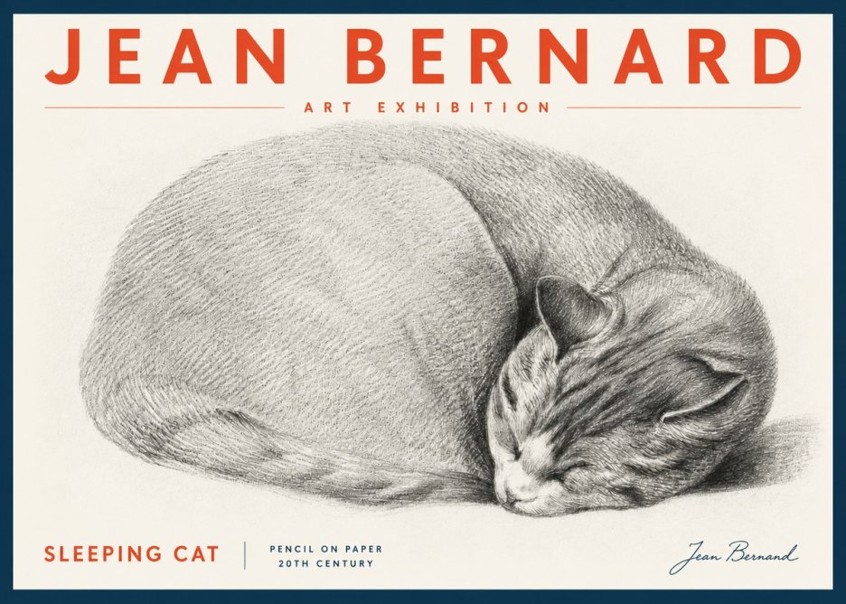 Jean Bernard Sleeping Cat IX No5 - Plakat
