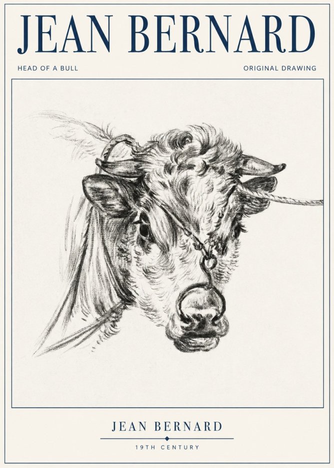 Jean Bernard Head of a Bull No1 - Plakat