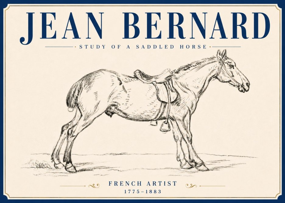 Jean Bernard Study of a Saddled Horse No6 - Plakat