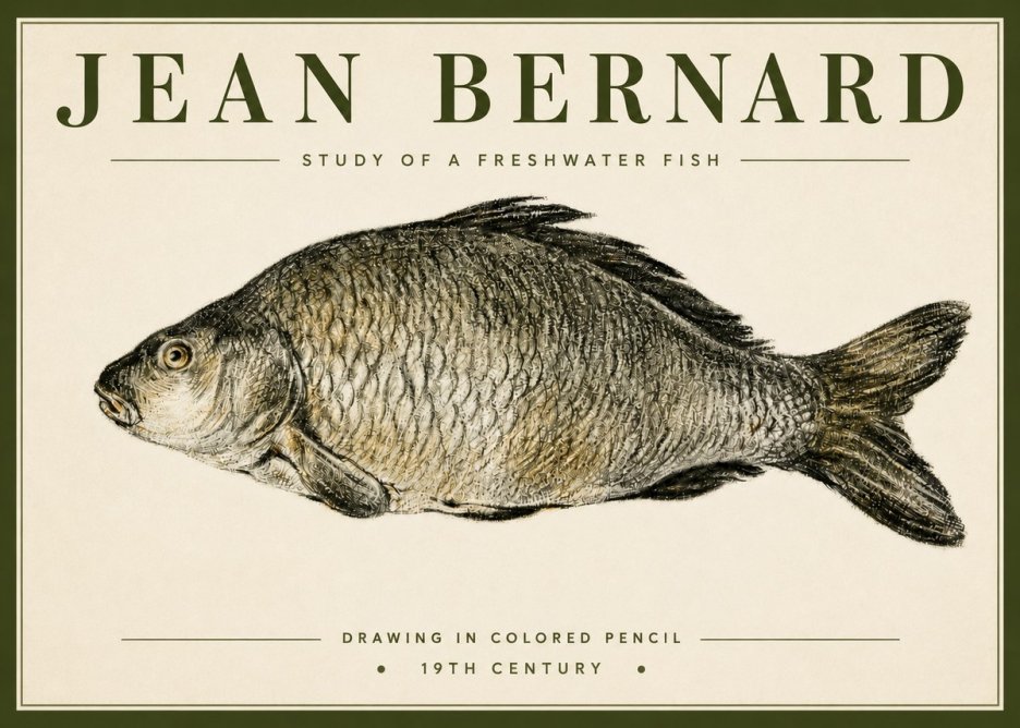 Jean Bernard Study of a Freshwater Fish No4 - Plakat