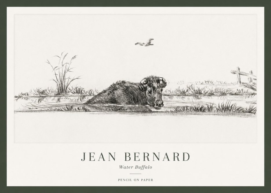 Jean Bernard Study of a Water Buffalo No2 - Plakat