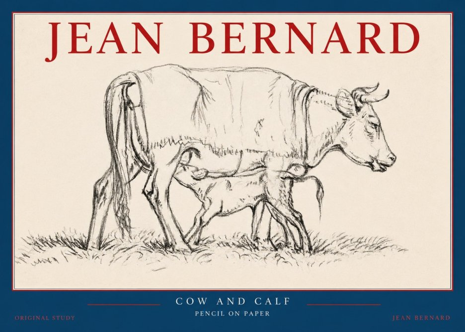 Jean Bernard Cow and Calf II No2 - Plakat