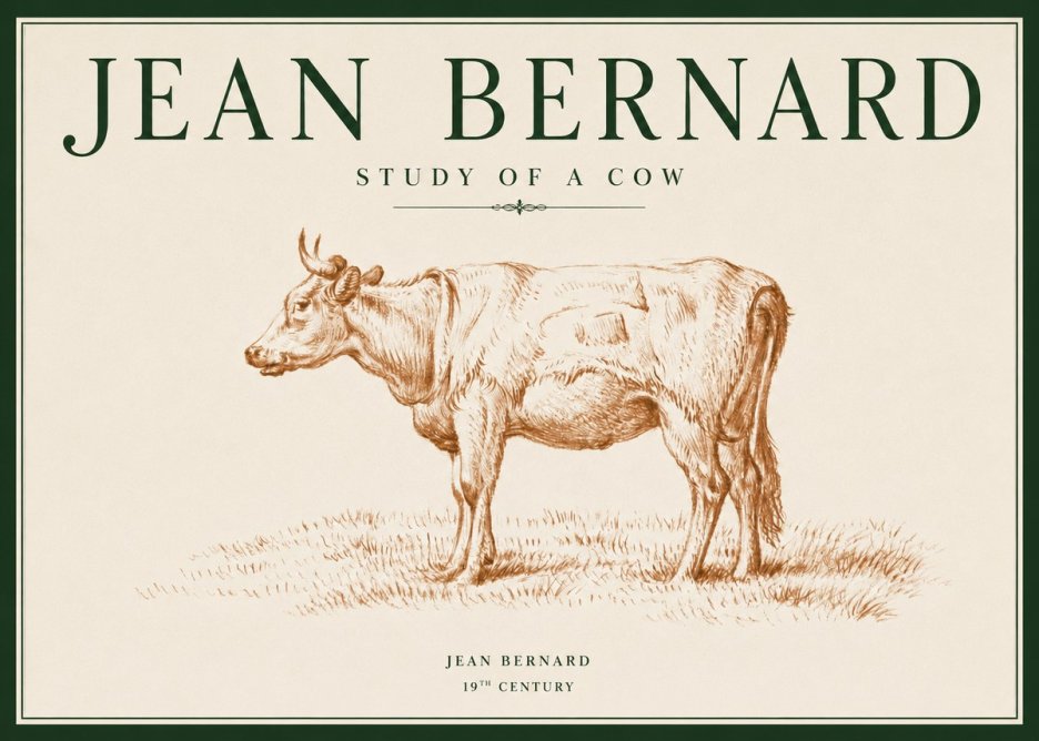 Jean Bernard Study of a Cow XIX No3 - Plakat