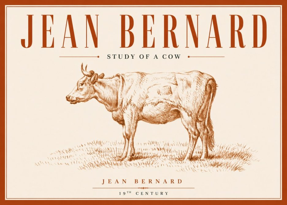 Jean Bernard Study of a Cow XIX No6 - Plakat