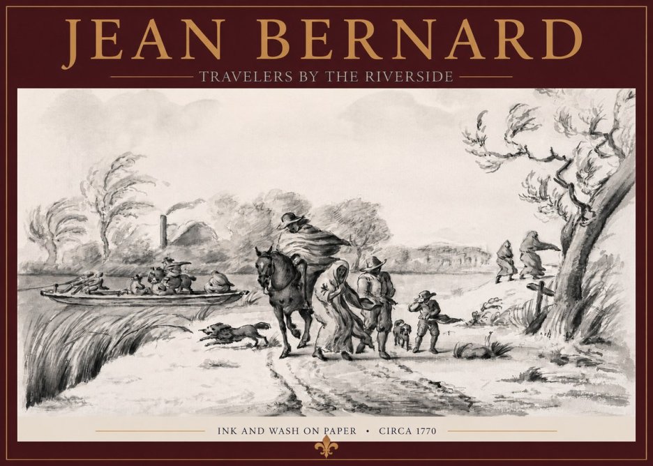 Jean Bernard Travelers by the Riverside No2 - Plakat