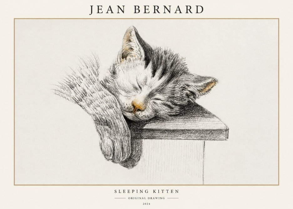 Jean Bernard Sleeping Kitten No1 - Plakat