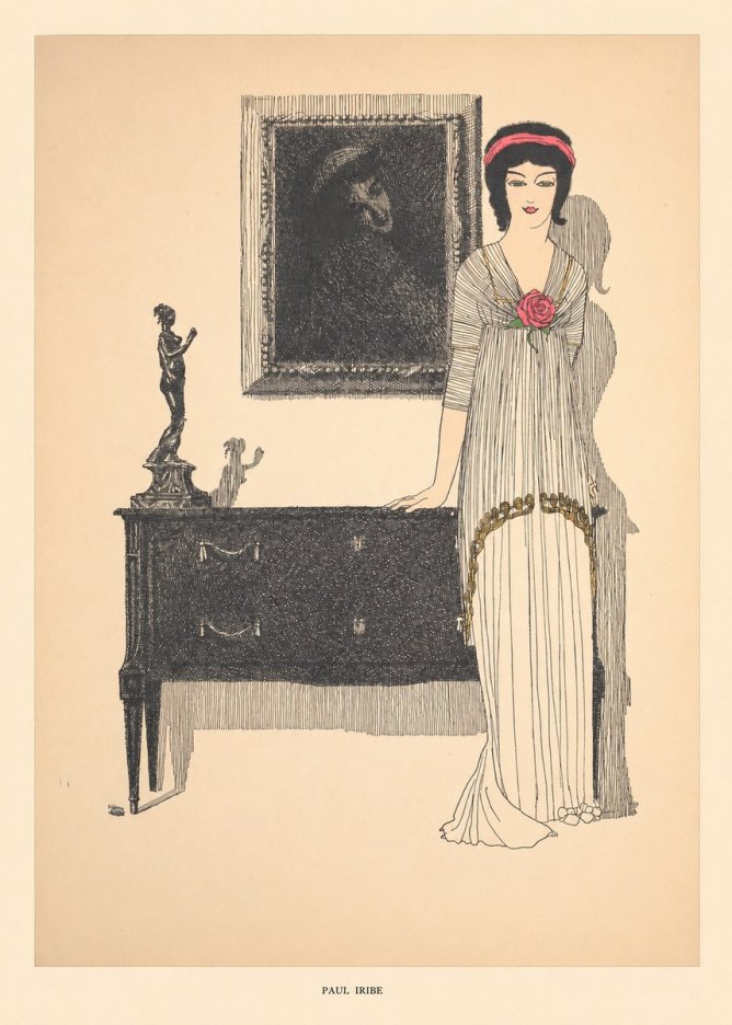 Paul Iribe Woman with Rose No5 - Plakat