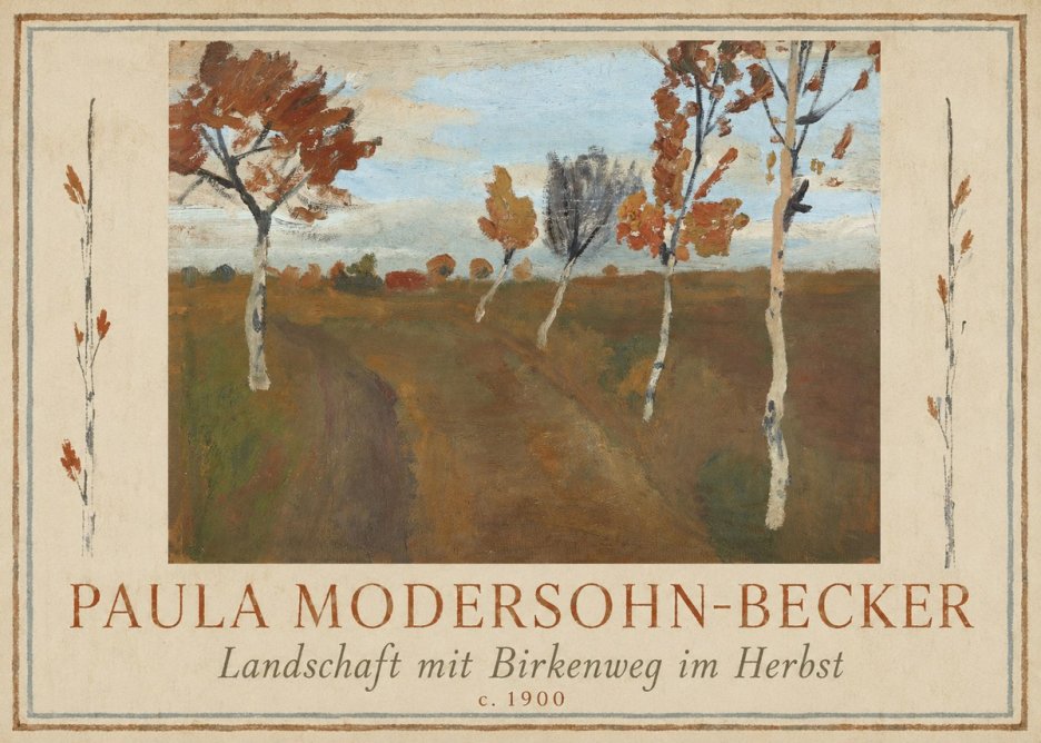 Paula Modersohn-Becker Landschaft Mit Birkenweg Im Herbst No1 - Plakat
