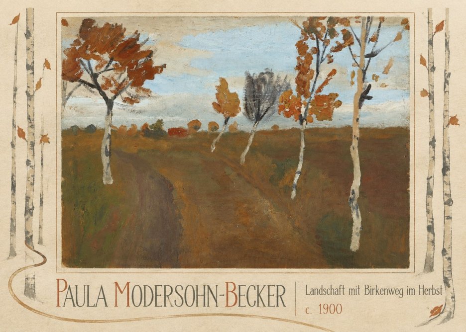 Paula Modersohn-Becker Landschaft Mit Birkenweg Im Herbst No3 - Plakat